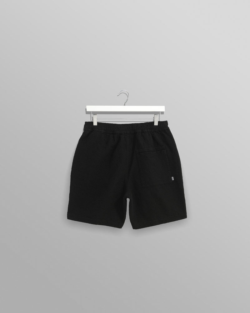 wax london Kurt - Black Honeycomb Cotton Shorts