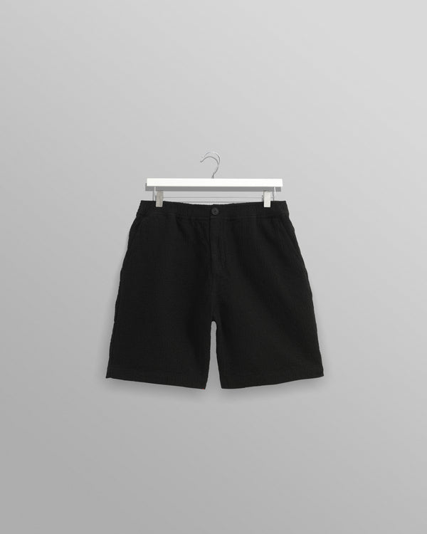 wax london men's Kurt - Black Honeycomb Cotton Shorts