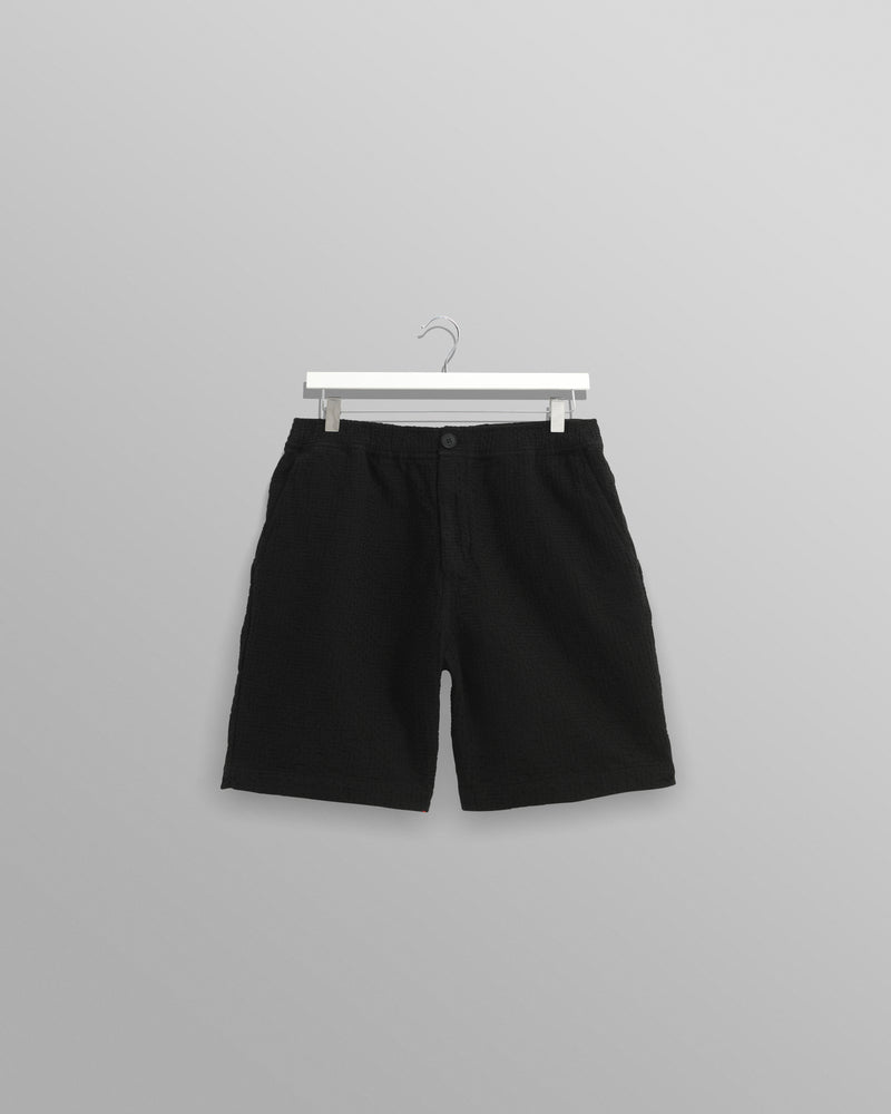 wax london Kurt - Black Honeycomb Cotton Shorts