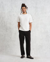 wax london Kurt - Black Longer Leg Organic Cotton Trousers