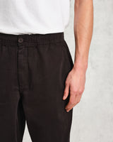 wax london Kurt - Black Longer Leg Organic Cotton Trousers