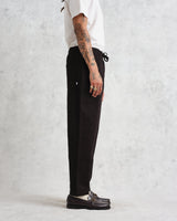 wax london Kurt - Black Longer Leg Organic Cotton Trousers