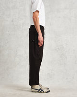 wax london Kurt - Black Longer Leg Organic Cotton Trousers