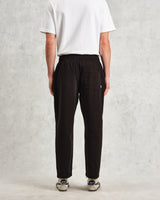 wax london Kurt - Black Longer Leg Organic Cotton Trousers