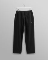 wax london Kurt - Black Longer Leg Organic Cotton Trousers