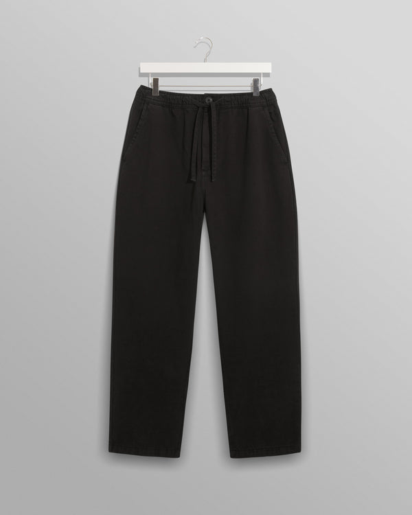 wax london Kurt - Black Longer Leg Organic Cotton Trousers