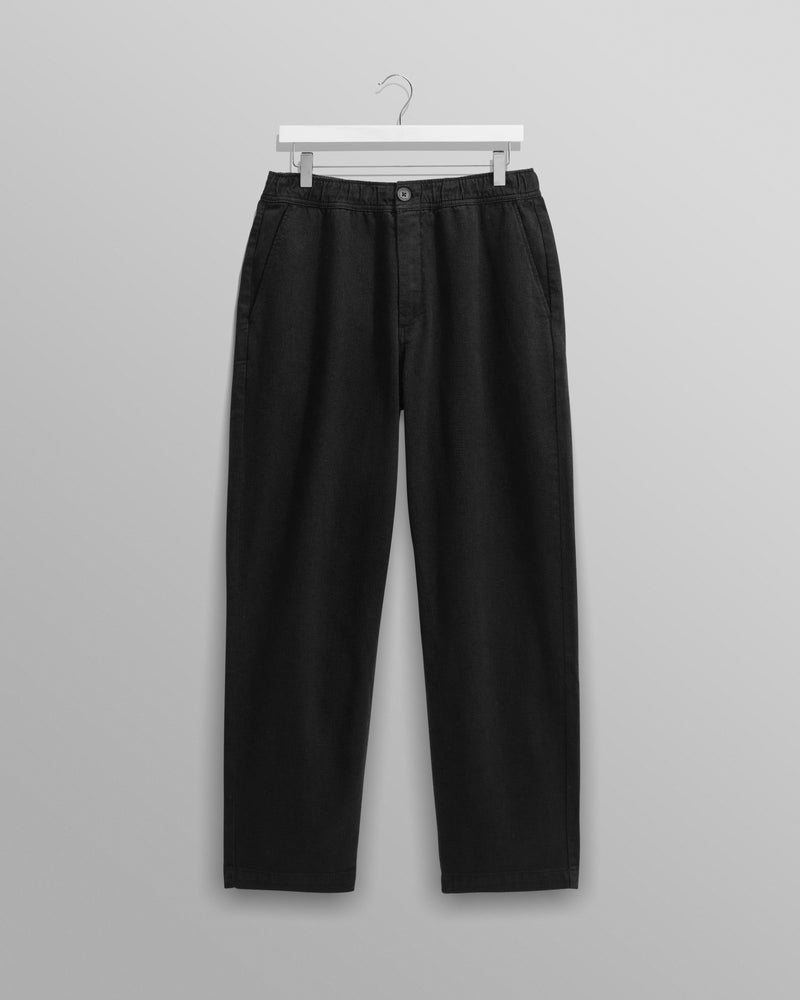 wax london Kurt - Black Longer Leg Organic Cotton Trousers