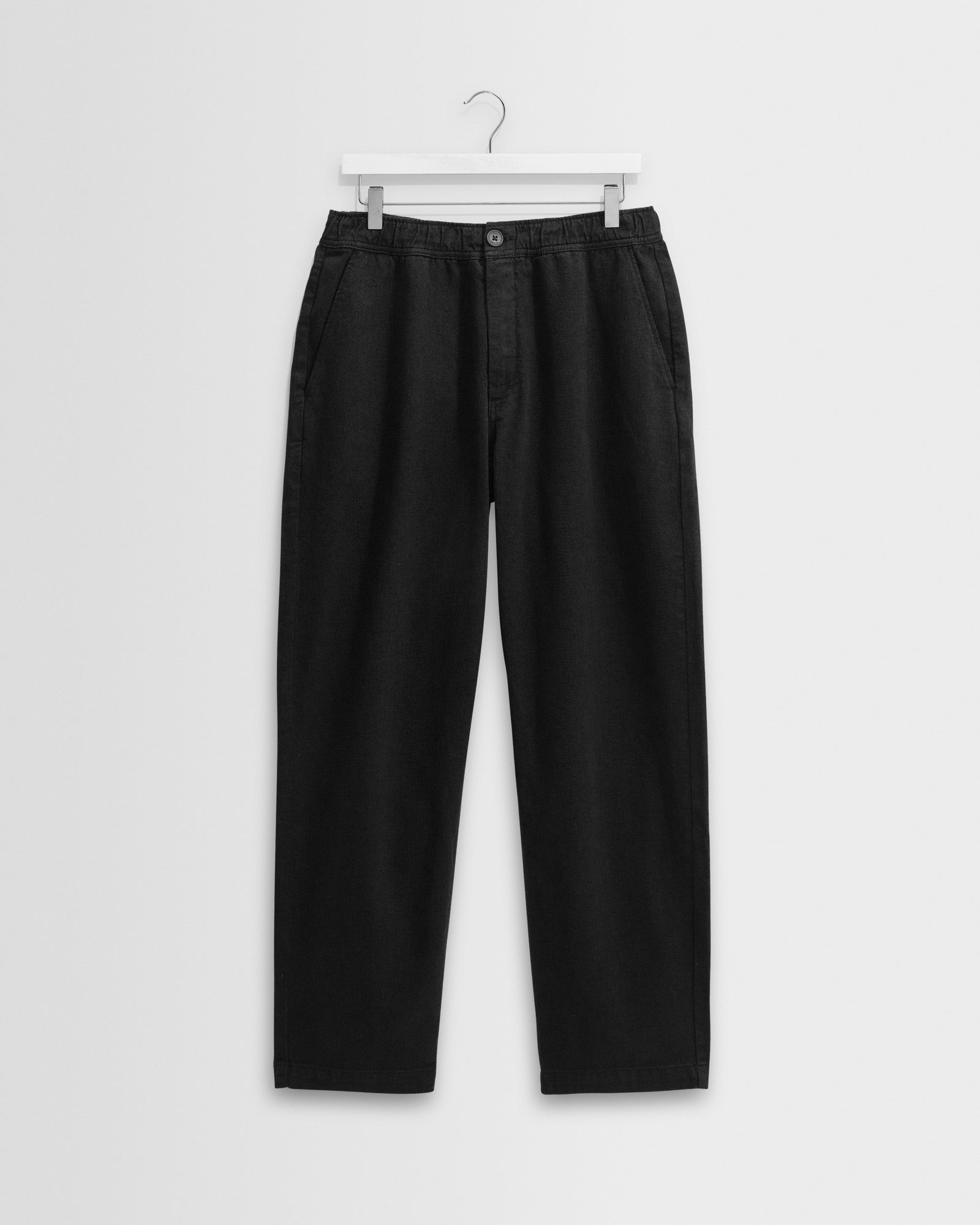 Men's Black Organic Cotton Trousers | Wax London