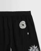 Kurt - Black Round Applique Cotton Shorts