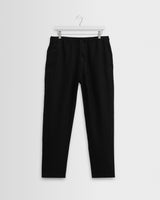 wax london men's Kurt - Washed Black Linen Trousers