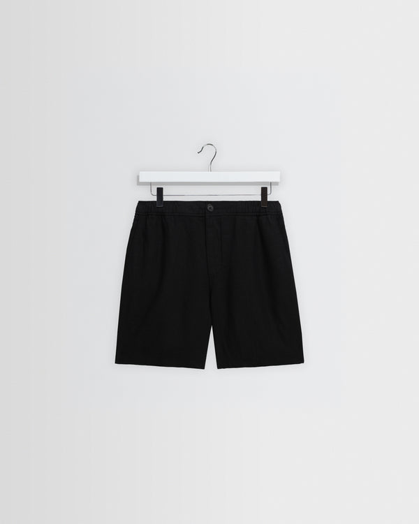 Kurt - Black Washed Linen Shorts