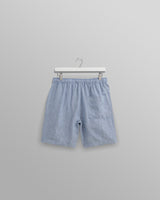 wax london Kurt - Blue Two-Tone Linen Shorts