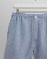 wax london Kurt - Blue Two-Tone Linen Shorts
