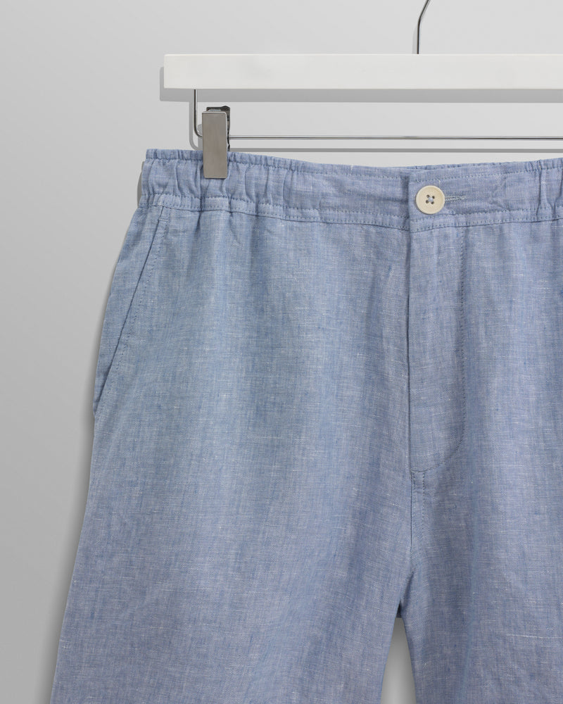 wax london Kurt - Blue Two-Tone Linen Shorts