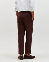 Kurt - Brown Washed Linen Relaxed Fit Trousers