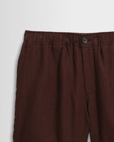 Kurt - Brown Washed Linen Shorts