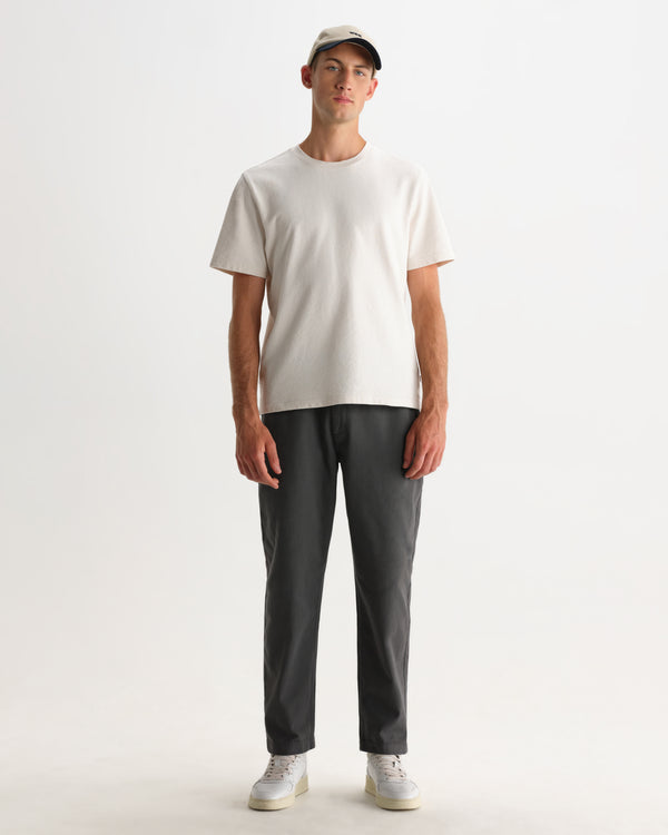 wax london men's Kurt - Charcoal Organic Cotton Twill Trouser