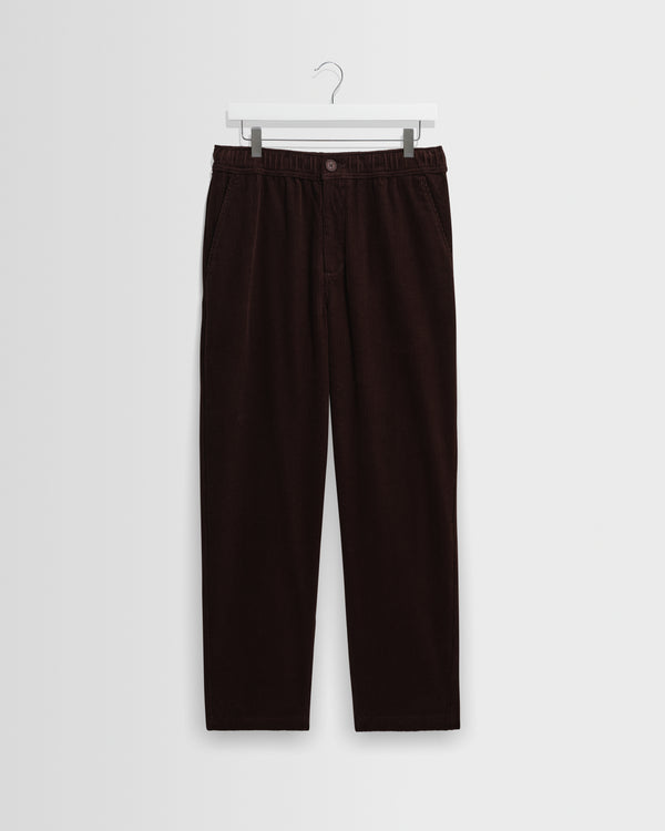 wax london men's Kurt - Dark Brown Cotton Corduroy Trouser