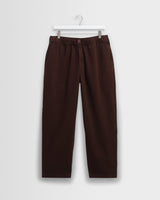 wax london men's Kurt - Dark Brown Organic Cotton Trousers