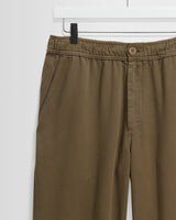 wax london men's Kurt - Dark Khaki Organic Cotton Twill Trouser