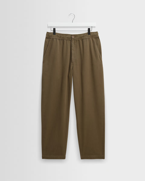 Kurt - Dark Khaki Organic Cotton Twill Trouser