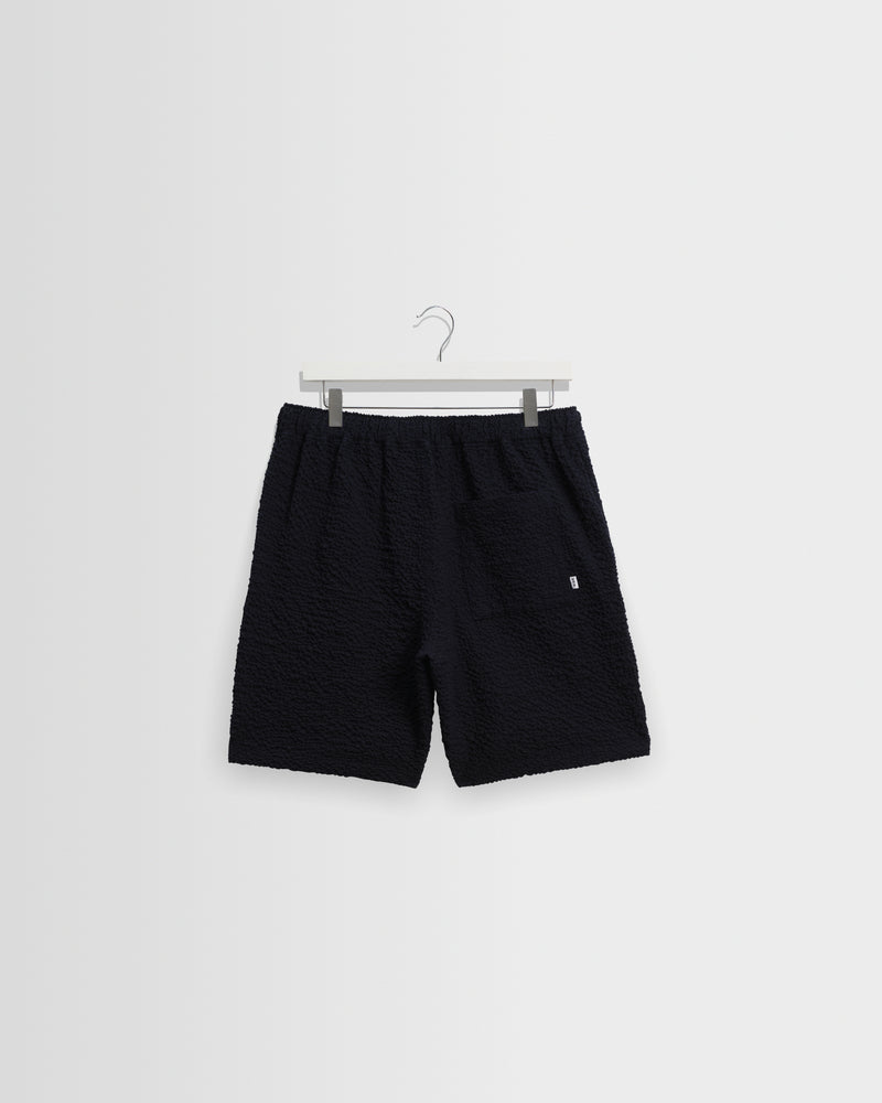 Men's Dark Navy Jumbo Seersucker Shorts | Wax London