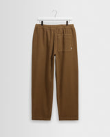 wax london men's Kurt - Dark Tan Organic Cotton Twill Trouser
