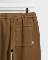 wax london men's Kurt - Dark Tan Organic Cotton Twill Trouser