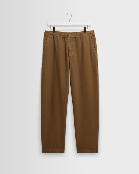 Kurt - Dark Tan Organic Cotton Twill Trouser