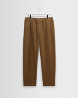 wax london men's Kurt - Dark Tan Organic Cotton Twill Trouser