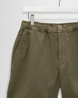 wax london men's Kurt - Khaki Crinkle Cotton-Linen Shorts