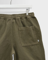 wax london men's Kurt - Khaki Crinkle Cotton-Linen Shorts