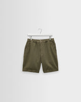 wax london men's Kurt - Khaki Crinkle Cotton-Linen Shorts