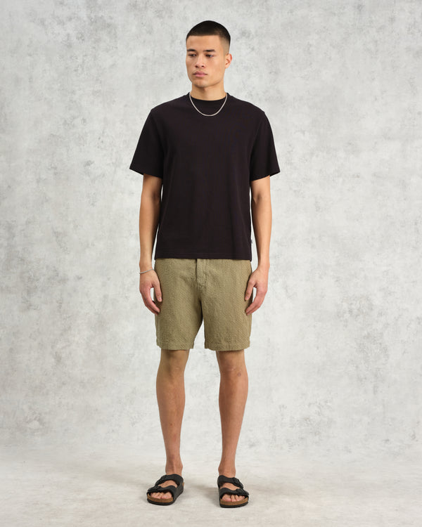 wax london men's Kurt - Khaki Honeycomb Cotton Shorts