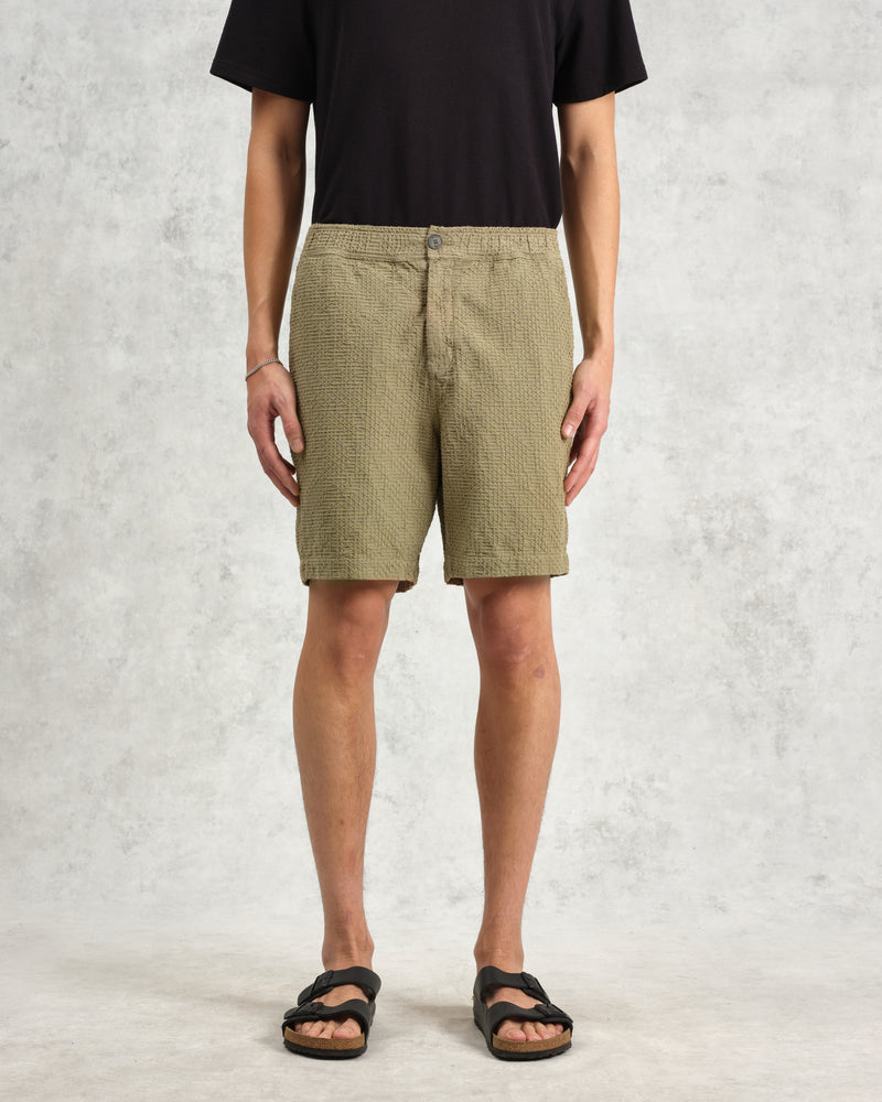 wax london Kurt - Khaki Honeycomb Cotton Shorts