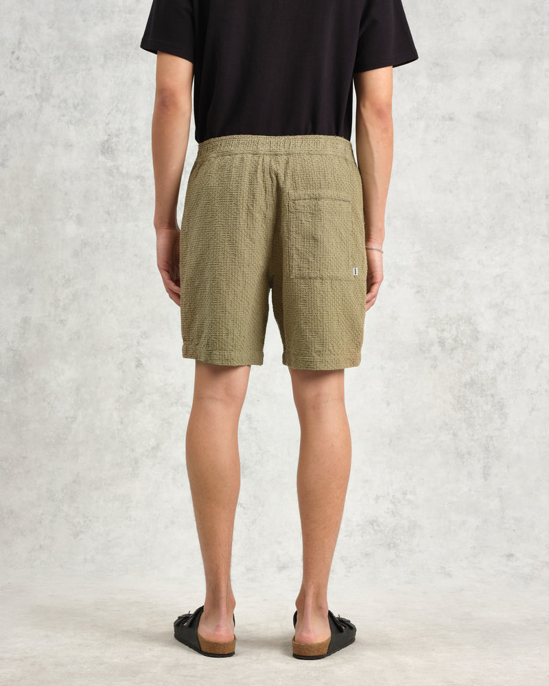 wax london Kurt - Khaki Honeycomb Cotton Shorts