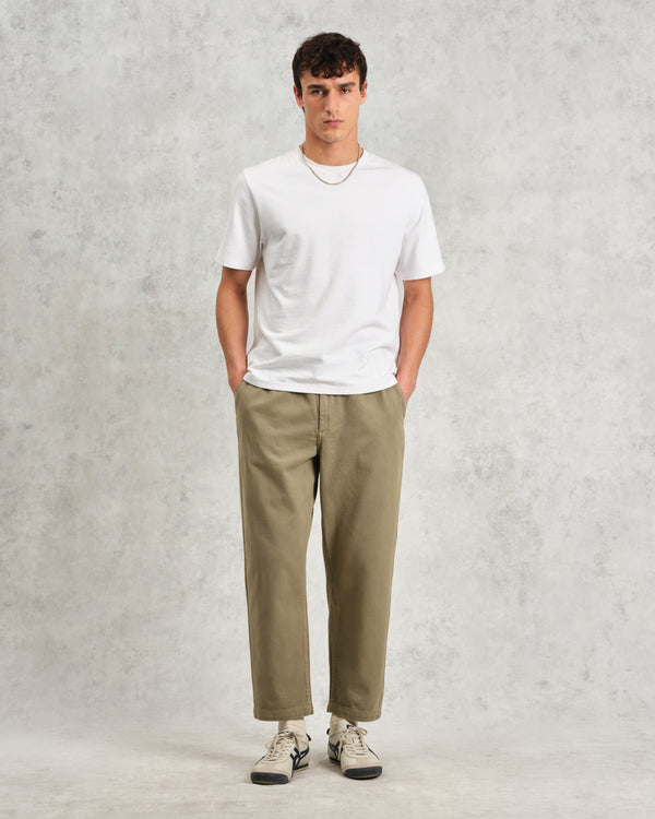 wax london Kurt - Light Khaki Longer Leg Organic Cotton Trousers