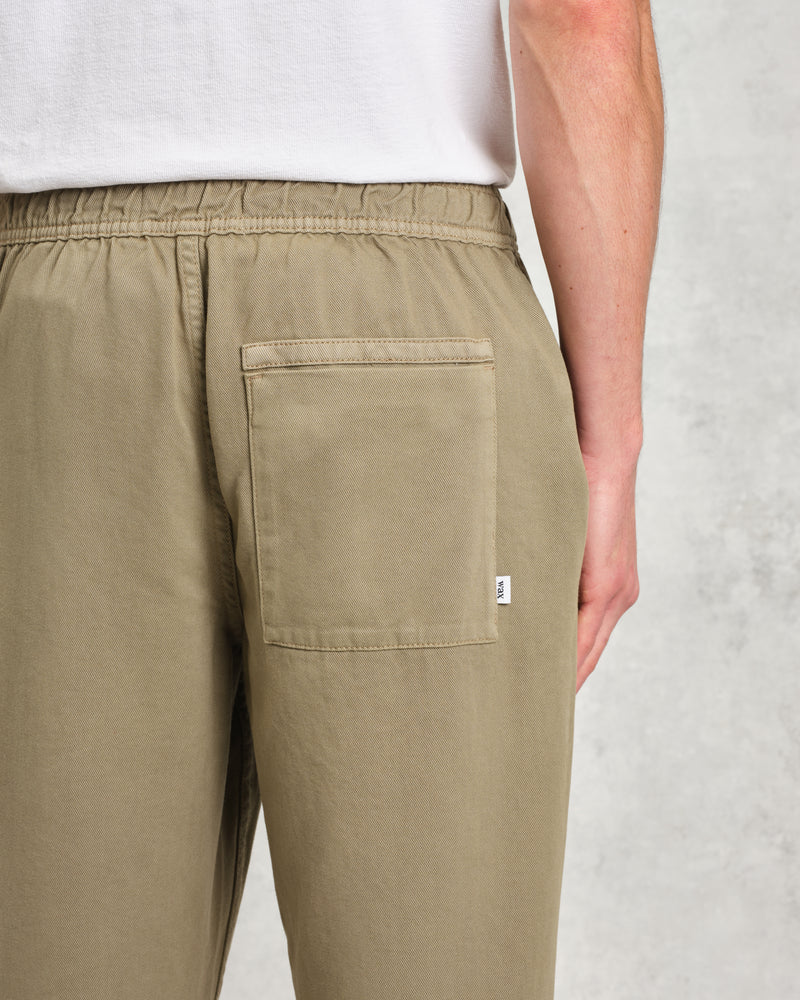 wax london Kurt - Light Khaki Longer Leg Organic Cotton Trousers