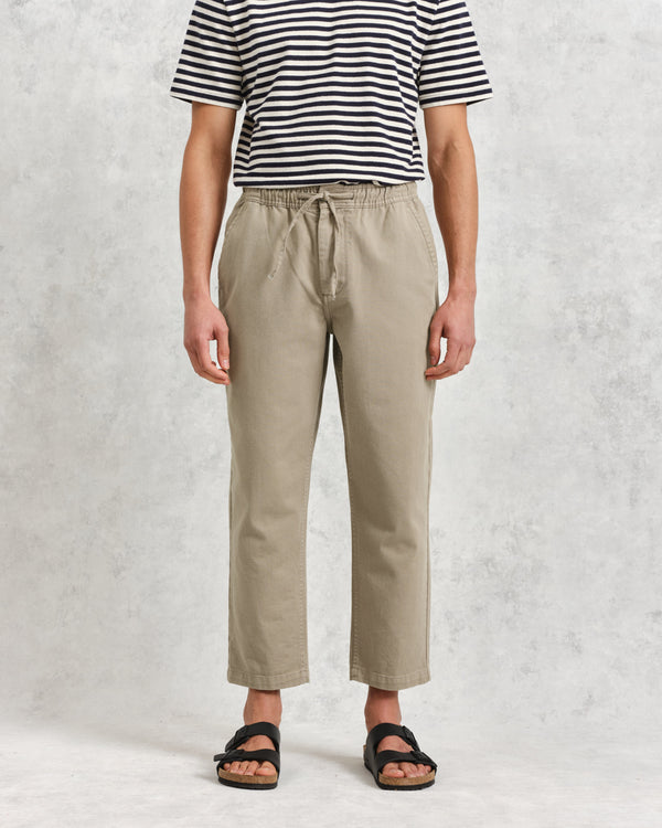 wax london Kurt - Light Khaki Organic Cotton Trousers