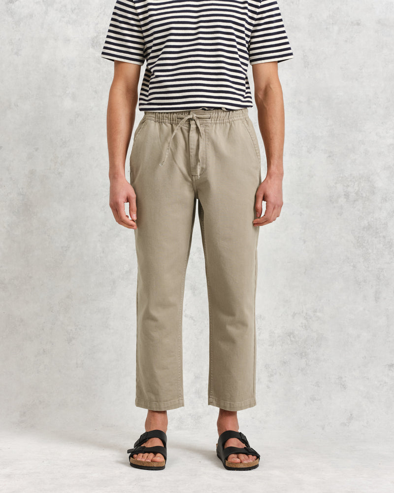 wax london Kurt - Light Khaki Organic Cotton Trousers