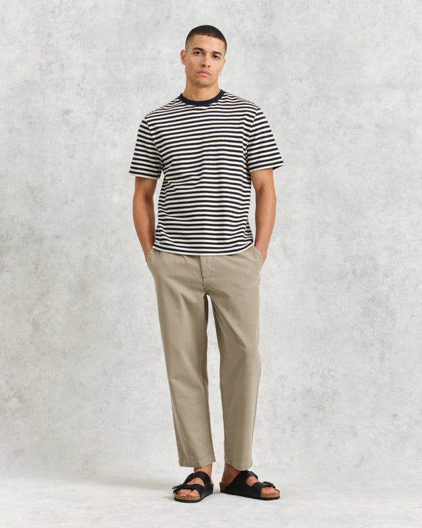 wax london Kurt - Light Khaki Organic Cotton Trousers