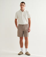 wax london men's Kurt - Natural Chalk Stripe Shorts