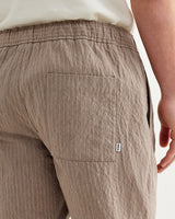 wax london men's Kurt - Natural Chalk Stripe Shorts