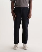 wax london men's Kurt - Navy And Black Tonal Jacquard Trouser