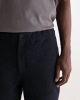 wax london men's Kurt - Navy And Black Tonal Jacquard Trouser