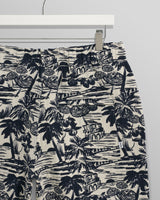 wax london men's Kurt - Navy And Ecru Beach Jacquard Shorts