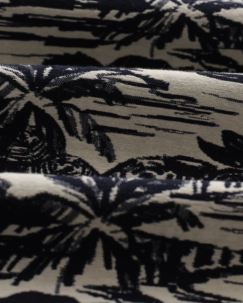 wax london men's Kurt - Navy And Ecru Beach Jacquard Shorts