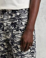 wax london men's Kurt - Navy And Ecru Beach Jacquard Shorts
