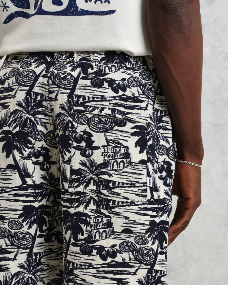 wax london Kurt - Navy And Ecru Beach Jacquard Shorts