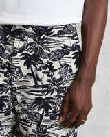 wax london Kurt - Navy And Ecru Beach Jacquard Trousers